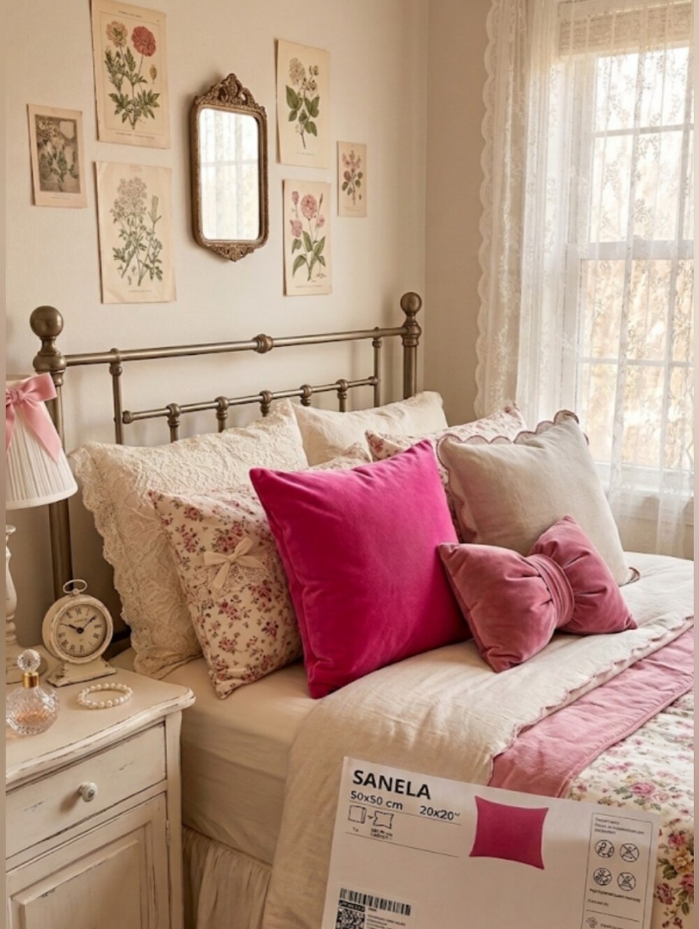NEW IKEA Sanela Pillowcase - 100% Cotton, HOT PINK (20x20)